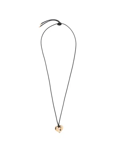 Missoma Molten Heart-pendant Necklace In Black