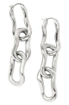 Missoma Molten Ovate Triple Link Drop Earrings In Silver