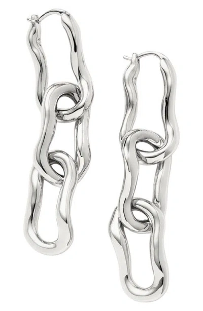 Missoma Molten Ovate Triple Link Drop Earrings In Silver