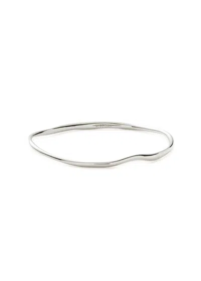 Missoma Molten Ripple Bangle Rhodium-plated Bangle In Silver