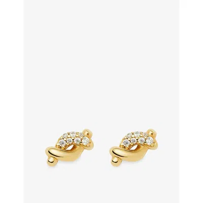 Missoma Molten Snow 18ct Yellow Gold Plated Brass And Cubic Zirconia Stud Earrings