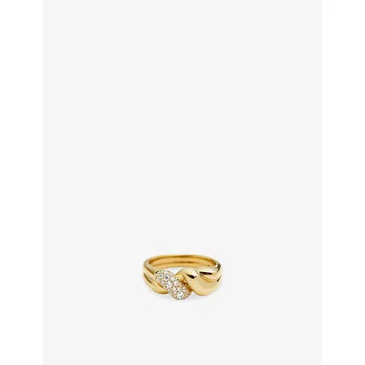 Missoma Molten Snow Double 18ct Yellow Gold Plated Brass Statement Ring