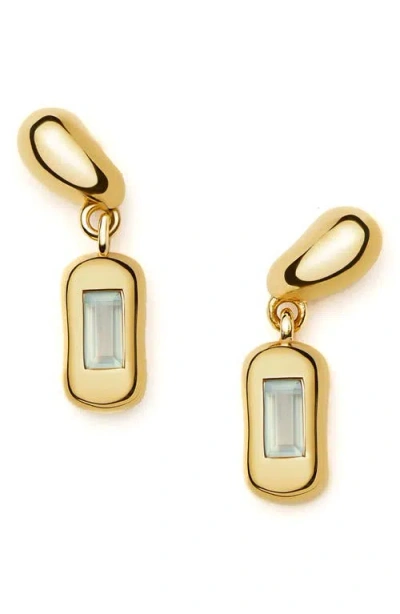 Missoma Molten Stone Baguette Drop Earrings In Gold