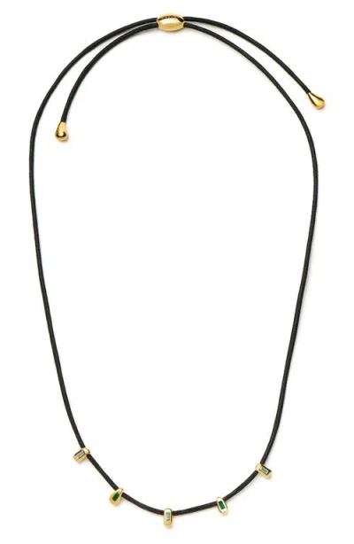 Missoma Molten Stone Baguette Slide Necklace In Gold