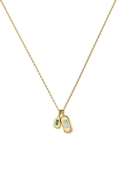 Missoma Molten Stone Bean Pendant Necklace In Gold