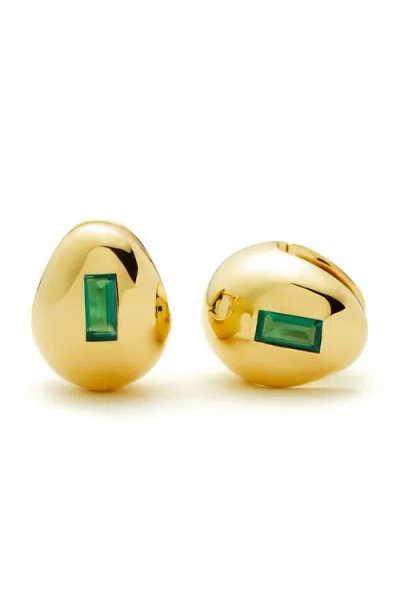 Missoma Molten Stone Dome Hoop Earrings In Gold