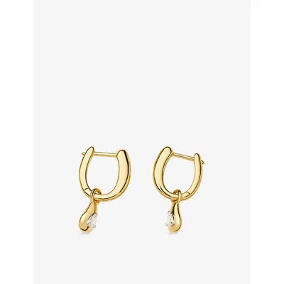 Missoma Molten Teardrop 18ct Gold Vermeil-plated Sterling Silver 0.05ct Diamond Hoop Earrings