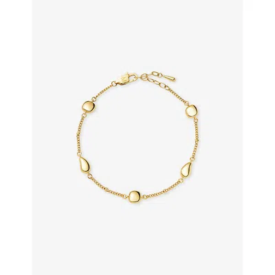 Missoma Molten Teardrop Multi Charm 18ct Gold-plated Stainless-steel Bracelet In Transparent