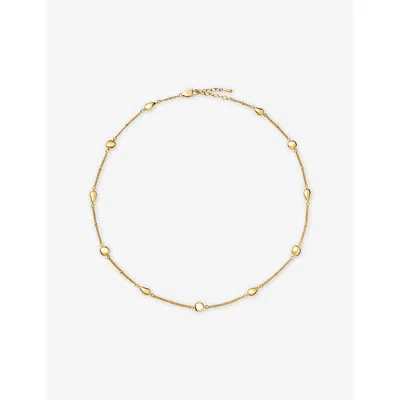 Missoma Molten Teardrop Multi Charm 18ct Gold-plated Stainless-steel Necklac In Transparent