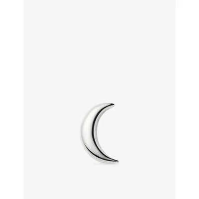 Missoma Moon 9ct White Gold Flat Back Stud Earring Silver