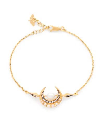 Missoma Moon Pearl-embellished Bracelet In Gold