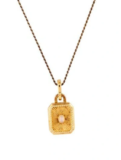 Pre-owned Missoma Moonstone Labradorite Locket Pendant Necklace, 22" In Multicolor