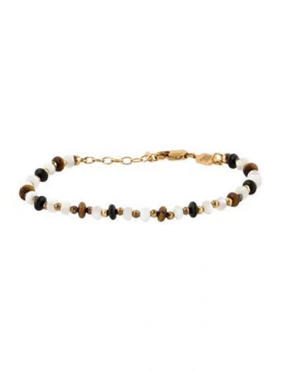 Pre-owned Missoma Mother Of Pearl & Gemstone Savi Beaded Bracelet, 6.75" In Multi