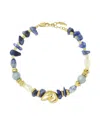 Missoma Shell Statement Multi Beaded Bracelet In Blue