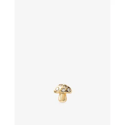 Missoma Mushroom 9ct Yellow Gold And 0.02ct Diamond Single Stud Earring