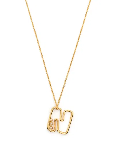 Missoma N-letter Pendant Chain-link Necklace In Gold