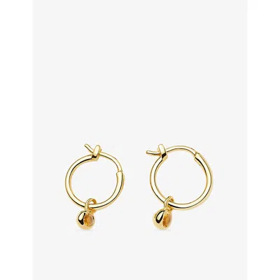 Missoma November Birthstone Mini Charm 18ct Yellow Gold Plated Brass And Citrine Hoop Earrings