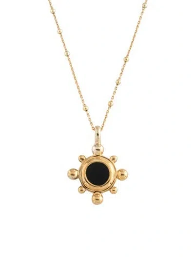 Pre-owned Missoma Onyx Pendant Necklace, 19.75" In Multicolor
