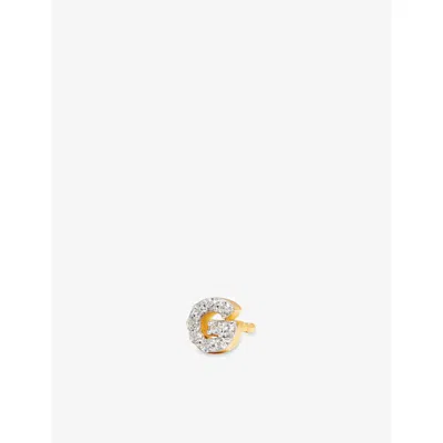 Missoma Pavé Initial G 18ct Yellow Gold Vermeil And Cubic Zirconia Single Stud Earring