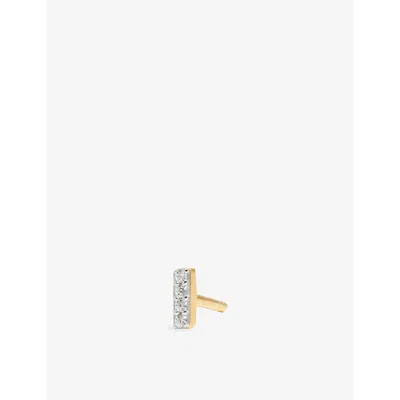 Missoma Pavé Initial I 18ct Yellow Gold Vermeil And Cubic Zirconia Single Stud Earring