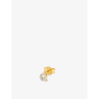 Missoma Pavé Initial Q 18ct Yellow Gold Vermeil And Cubic Zirconia Single Stud Earring In Multi