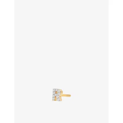 Missoma Pavé Initial R 18ct Yellow Gold Vermeil And Cubic Zirconia Single Stud Earring