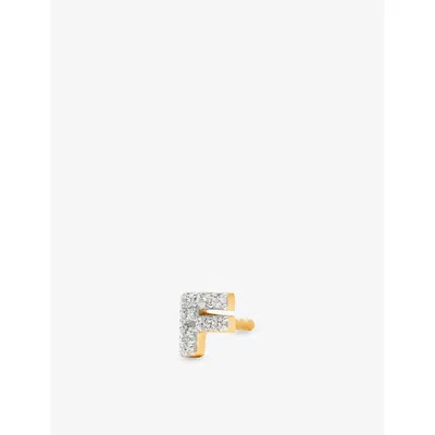 Missoma Pave Initial Single Stud Earring In Gold