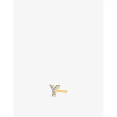 Missoma Pavé Initial Y 18ct Yellow Gold Vermeil And Cubic Zirconia Single Stud Earring