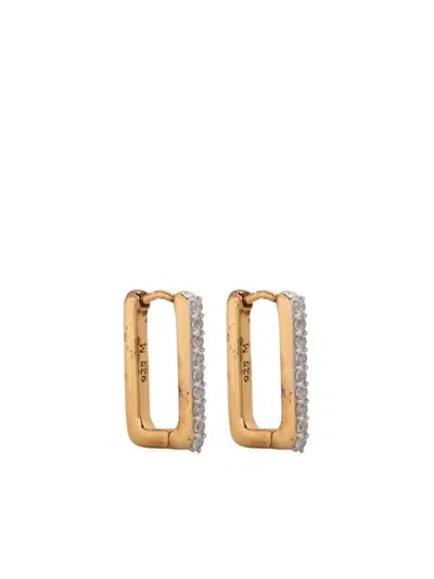 Missoma Pave Ovate Huggie Earrings In Gold