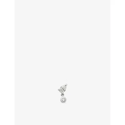 Missoma Pear 9ct White Gold And Lab Grown Diamond Single Stud Earring In Silver