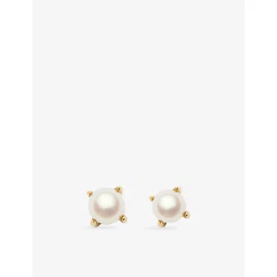 Missoma Pearl 18ct Yellow Gold Vermeil Studs In Multi