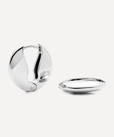 Missoma Platinum-plated Hinged Small Hoop Earrings In Silver