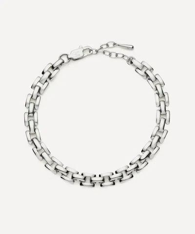 Missoma Platinum-plated Timepiece Link Chain Bracelet In Silver
