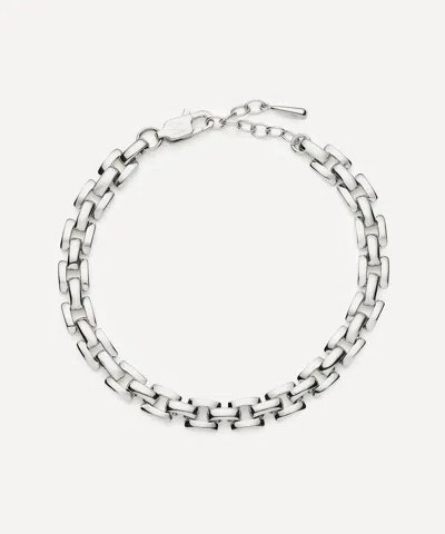 Missoma Platinum-plated Timepiece Link Chain Bracelet In Silver