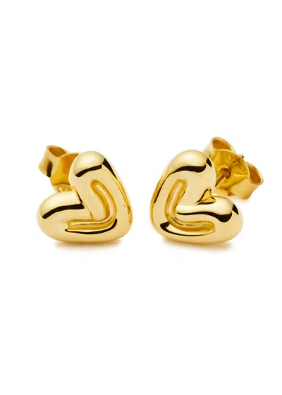 Missoma Puffy Heart Mini 18kt Gold Vermeil Stud Earrings