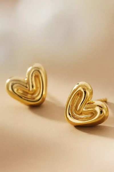 Missoma Puffy Heart Mini Post Earrings In Gold