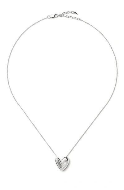 Missoma Puffy Heart Pendant Necklace In Metallic