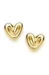 Missoma Puffy Heart Stud Earrings In Gold