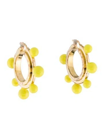 Pre-owned Missoma Resin Hoop Earrings In Yellow