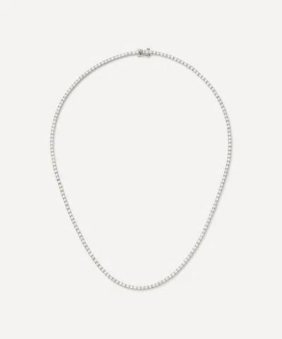Missoma Rhodium-plated Classic Tennis Necklace In Metallic
