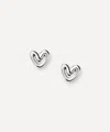 Missoma Rhodium-plated Puffy Heart Mini Stud Earrings