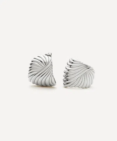 Missoma Rhodium-plated Ripple Stud Earrings