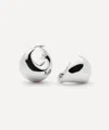 Missoma Rhodium-plated Sculptural Chubby Dome Medium Hoop Earrings