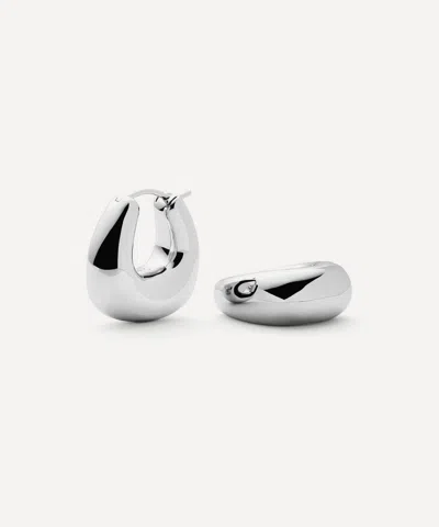 Missoma Rhodium-plated Sculptural Chubby Small Hoop Earrings