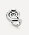 Missoma Rhodium-plated Spiral Dome Statement Ring