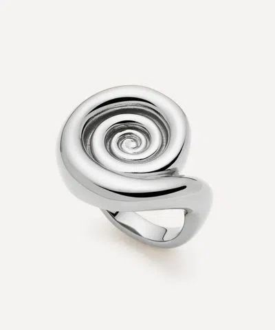 Missoma Rhodium-plated Spiral Dome Statement Ring