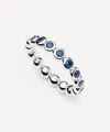 Missoma Rhodium-plated Tennis Stacking Ring In Blue