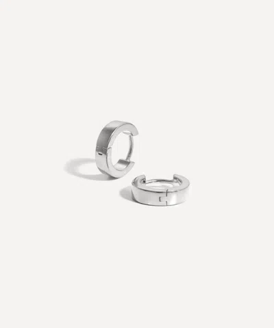 Missoma Rhodium-plated Chubby Tunnel Huggie Hoop Earrings In Metallic