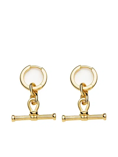 Missoma Ridge T-bar Hoop Earrings In Gold
