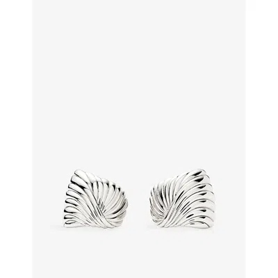 Missoma Ripple Silver Plated Brass Stud Earrings